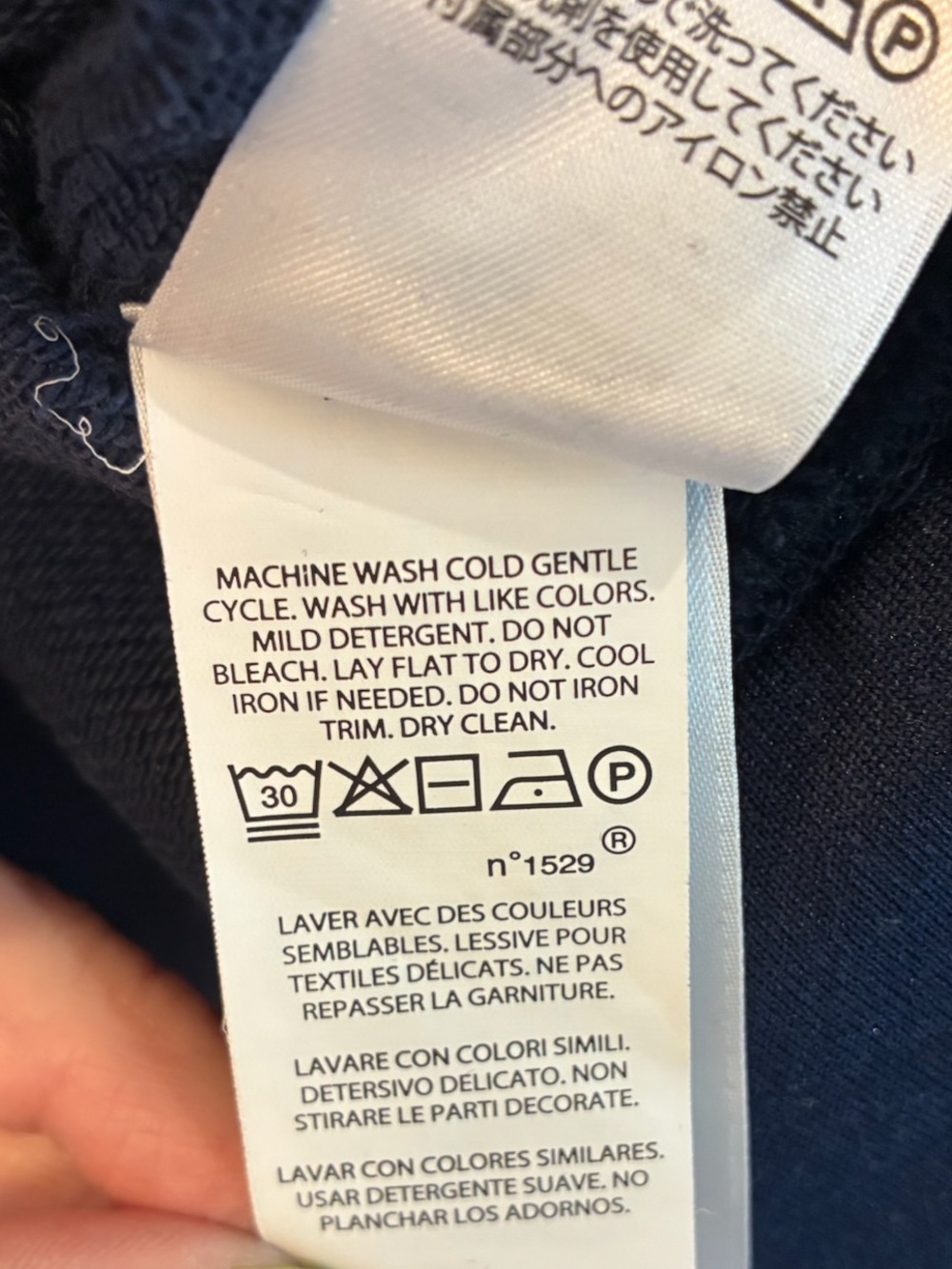 NWOT POLO RALPH LAUREN Boxy Suede-Patch French Terry Sweatshirt Navy Size Large - Picture 12 of 13